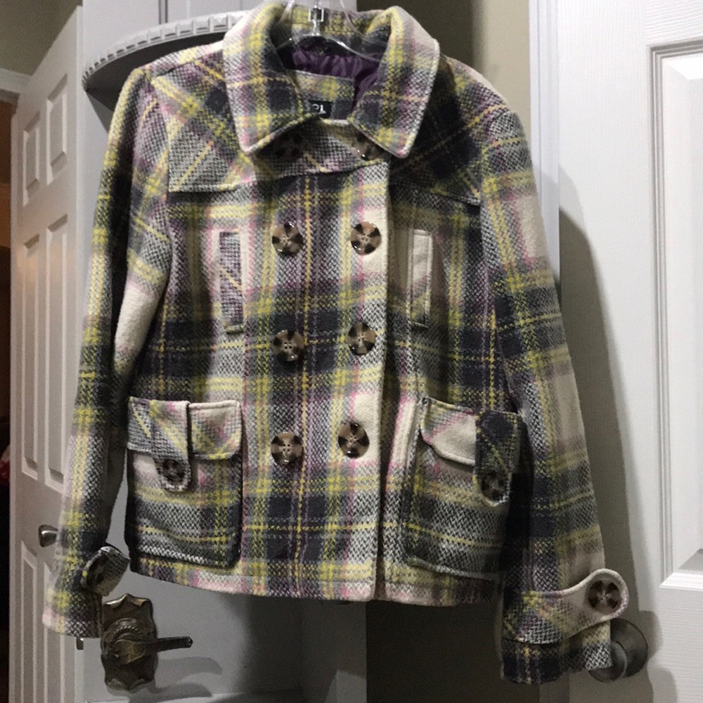Multi Colored Short Pea Coat